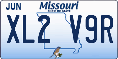 MO license plate XL2V9R