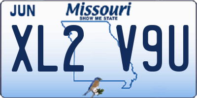 MO license plate XL2V9U