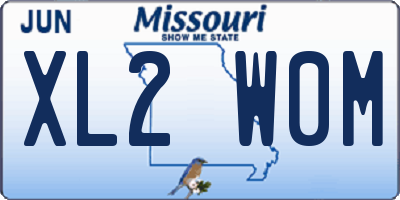 MO license plate XL2W0M