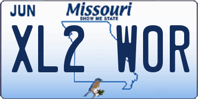 MO license plate XL2W0R