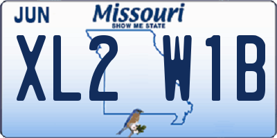 MO license plate XL2W1B