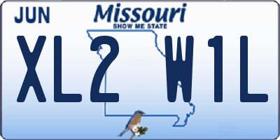 MO license plate XL2W1L