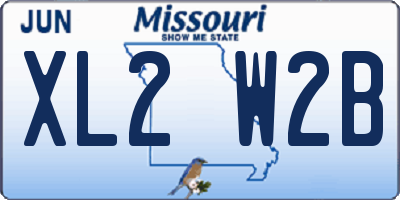 MO license plate XL2W2B