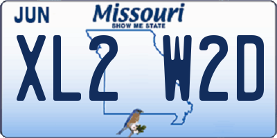 MO license plate XL2W2D