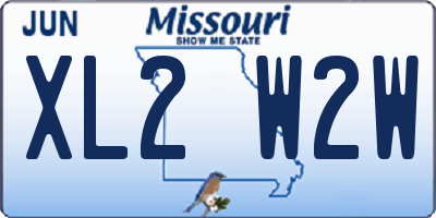 MO license plate XL2W2W