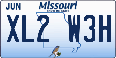 MO license plate XL2W3H