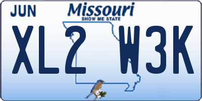 MO license plate XL2W3K