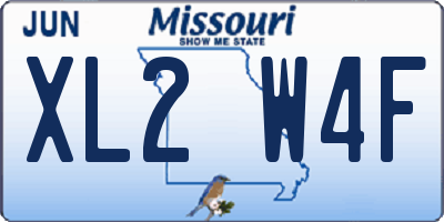 MO license plate XL2W4F