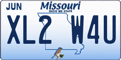 MO license plate XL2W4U