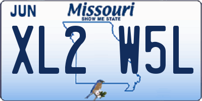 MO license plate XL2W5L