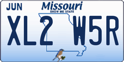MO license plate XL2W5R