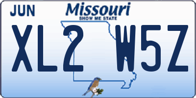MO license plate XL2W5Z