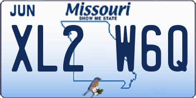 MO license plate XL2W6Q