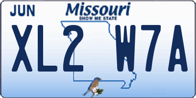 MO license plate XL2W7A
