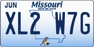 MO license plate XL2W7G
