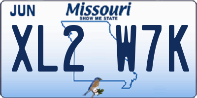 MO license plate XL2W7K