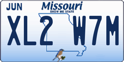 MO license plate XL2W7M