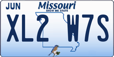 MO license plate XL2W7S
