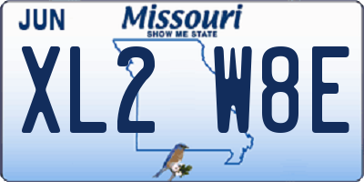 MO license plate XL2W8E