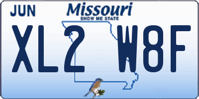 MO license plate XL2W8F