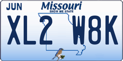 MO license plate XL2W8K