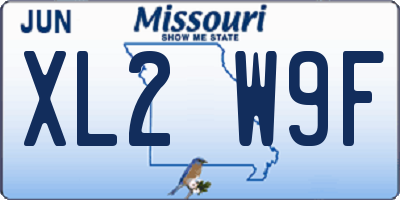 MO license plate XL2W9F