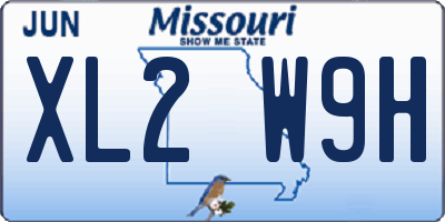 MO license plate XL2W9H
