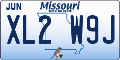 MO license plate XL2W9J