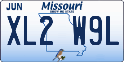 MO license plate XL2W9L