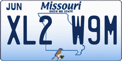 MO license plate XL2W9M