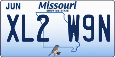 MO license plate XL2W9N