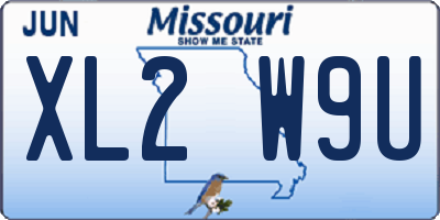 MO license plate XL2W9U