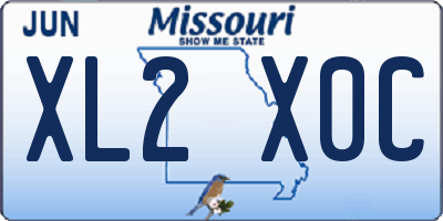 MO license plate XL2X0C