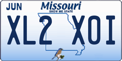 MO license plate XL2X0I