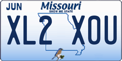 MO license plate XL2X0U