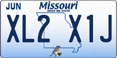 MO license plate XL2X1J