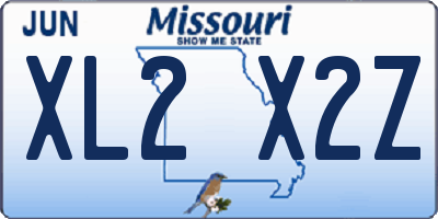 MO license plate XL2X2Z