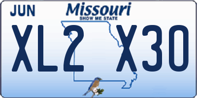 MO license plate XL2X3O