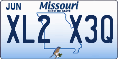 MO license plate XL2X3Q