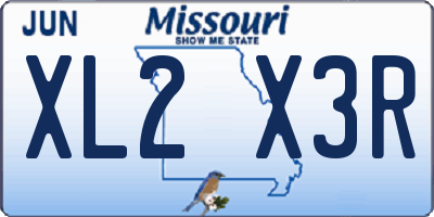 MO license plate XL2X3R