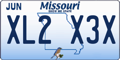MO license plate XL2X3X