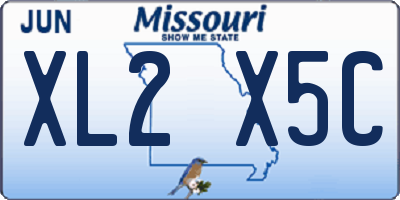 MO license plate XL2X5C