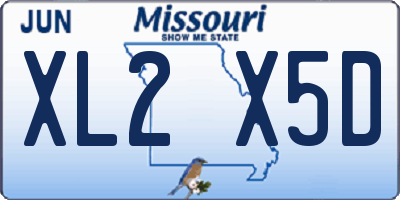 MO license plate XL2X5D