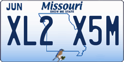 MO license plate XL2X5M