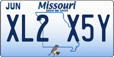 MO license plate XL2X5Y