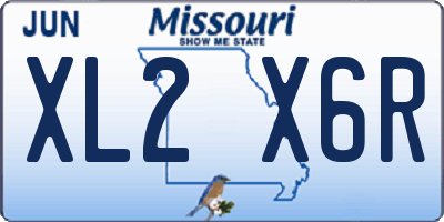 MO license plate XL2X6R