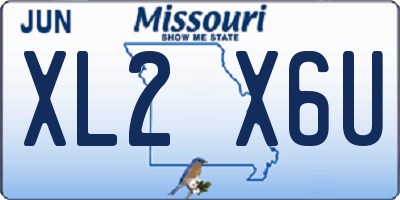 MO license plate XL2X6U