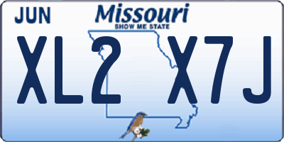 MO license plate XL2X7J
