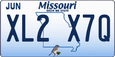 MO license plate XL2X7Q