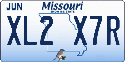MO license plate XL2X7R